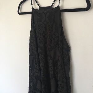 LBD Flowy Black Lace Handkerchief Dress